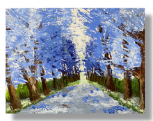 Load image into Gallery viewer, Happy Little Trees- Abstract Blue Tree Painting- Wall Art - Alinato Art