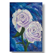 Load image into Gallery viewer, Mulva- White Rose Oil Painting- Large Wall Art - Alinato Art