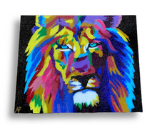 Load image into Gallery viewer, Jungle King- Colorful Lion Painting- Abstract Wall Art - Alinato Art