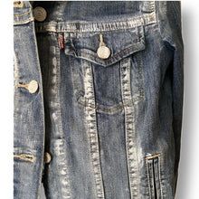 Load image into Gallery viewer, Skull Crusher Denim Jacket- Abstract Denim Painted Jacket Size XS - Alinato Art