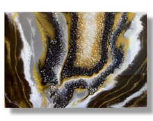 Load image into Gallery viewer, Black Agate Geode- Crystal Resin Geode Wall Art - Alinato Art
