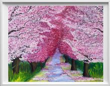 Load image into Gallery viewer, Pink Cherry- Cherry Blossom Oil Painting- Framed Wall Art - Alinato Art
