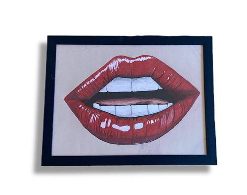 Lip Injections- Original Lip Artwork- Framed Art - Alinato Art