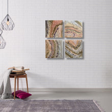 Load image into Gallery viewer, Serenity Now- Four Panel Light Pink Geode Resin Art - Alinato Art
