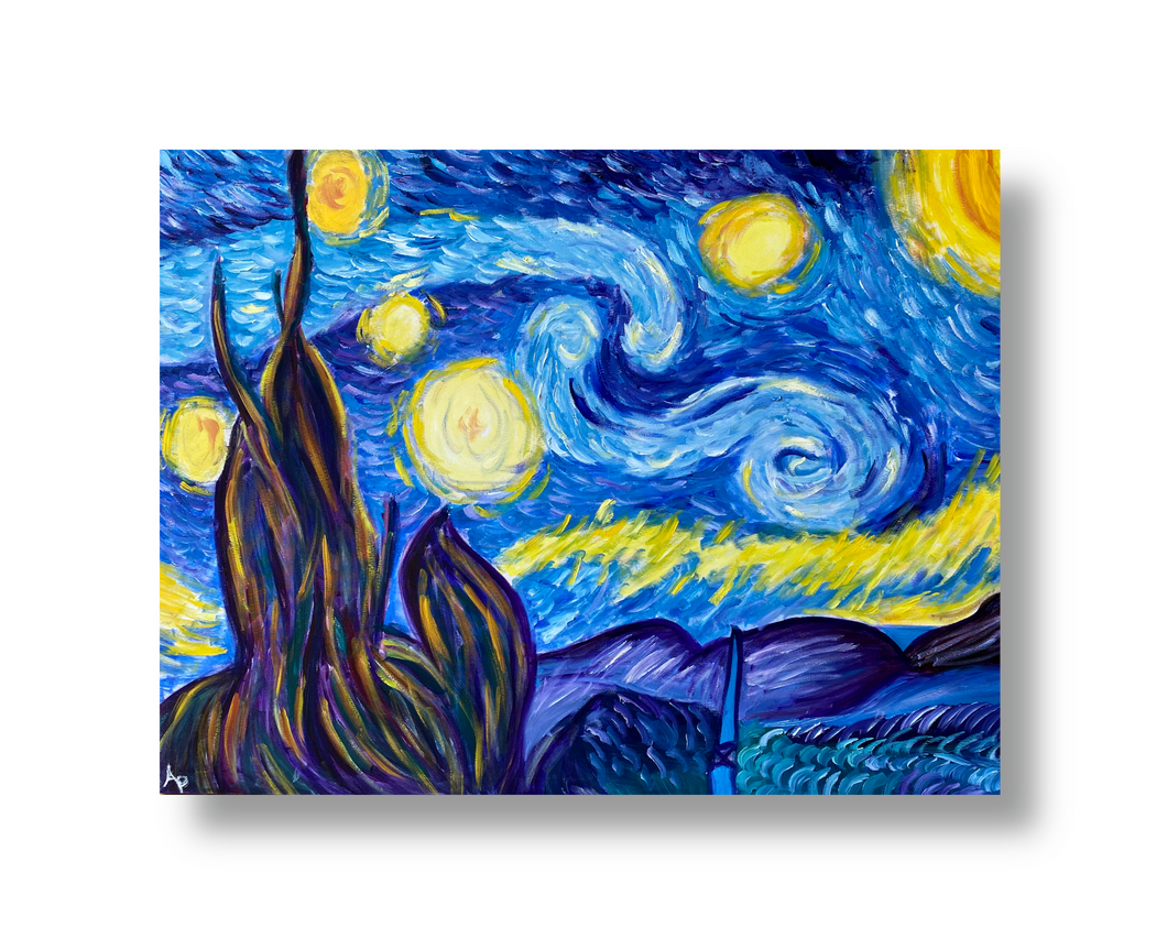 Classic Starry Night- Abstract Wall Art for Sale - Alinato Art