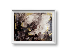 Load image into Gallery viewer, Jerk Store- Black and White Abstract Alcohol Ink Art- Small Wall Art - Alinato Art
