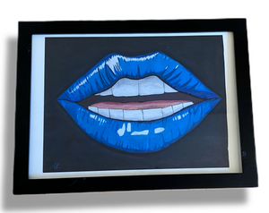 Close Talker- Abstract Lip Wall Art- Framed Art - Alinato Art