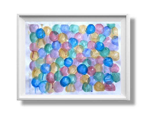 99 Balloons- Watercolor Painting for Sale- Framed Wall Art - Alinato Art