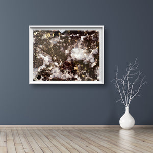 Dalmation- Black Abstract Alcohol Ink Wall Art- Framed - Alinato Art