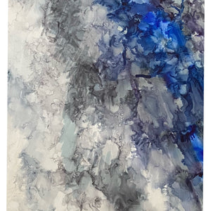 Sapphire River- Large Abstract Art- Framed Wall Art - Alinato Art