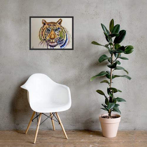 Tiger King Print- Tiger Drawing Framed- Art for Sale - Alinato Art